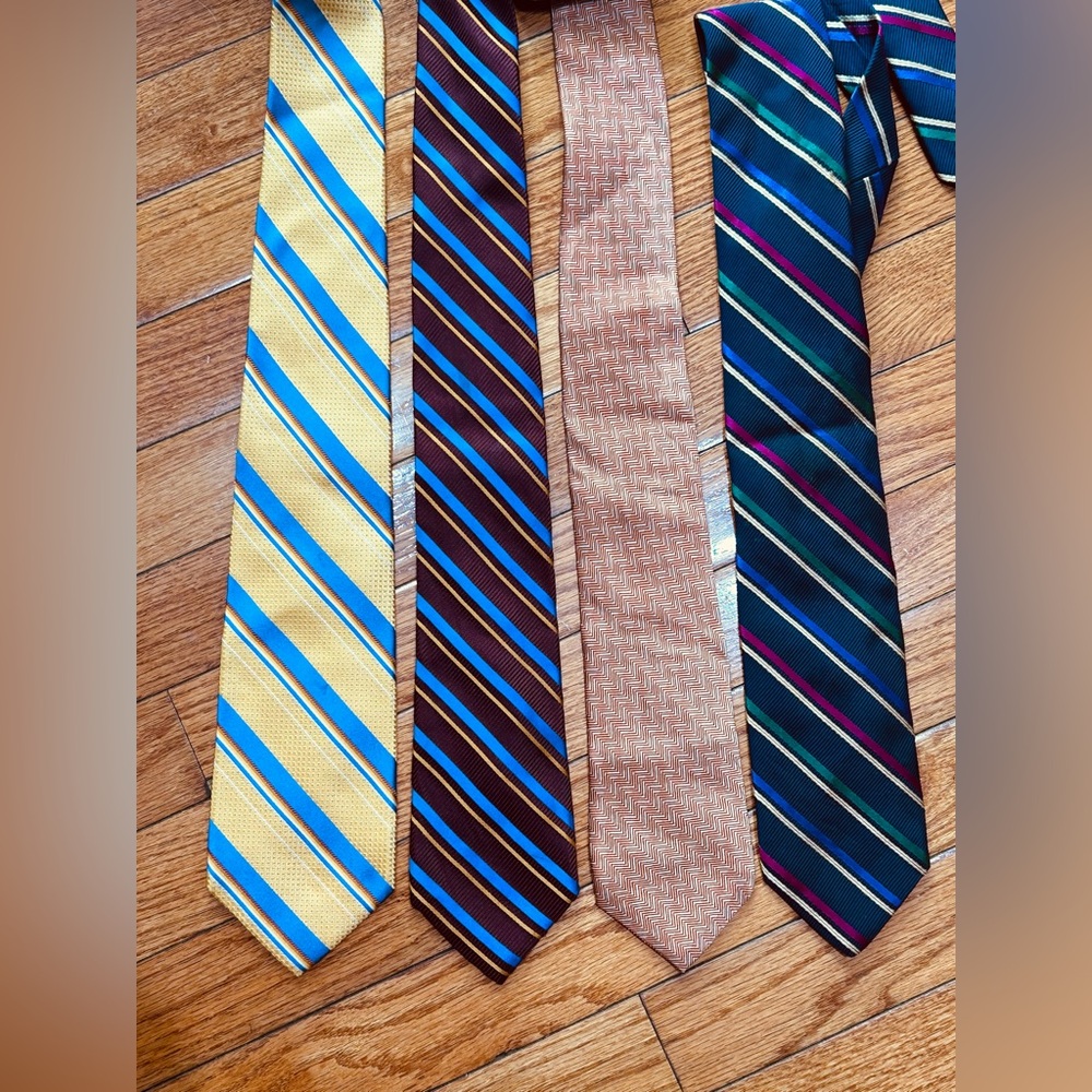 Tom James‎ silk neckties lot of 4 striped ties